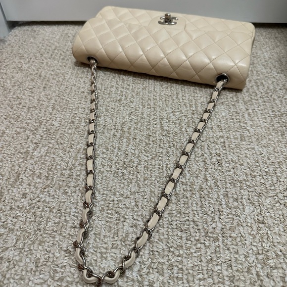 Chanel Classic Beige Caviar SHW Flap East West Shoulder Bag Leather - Picture 9 of 14